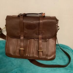 ORVIS VINTAGE LEATHER MESSANGER BAG SZ LARGE